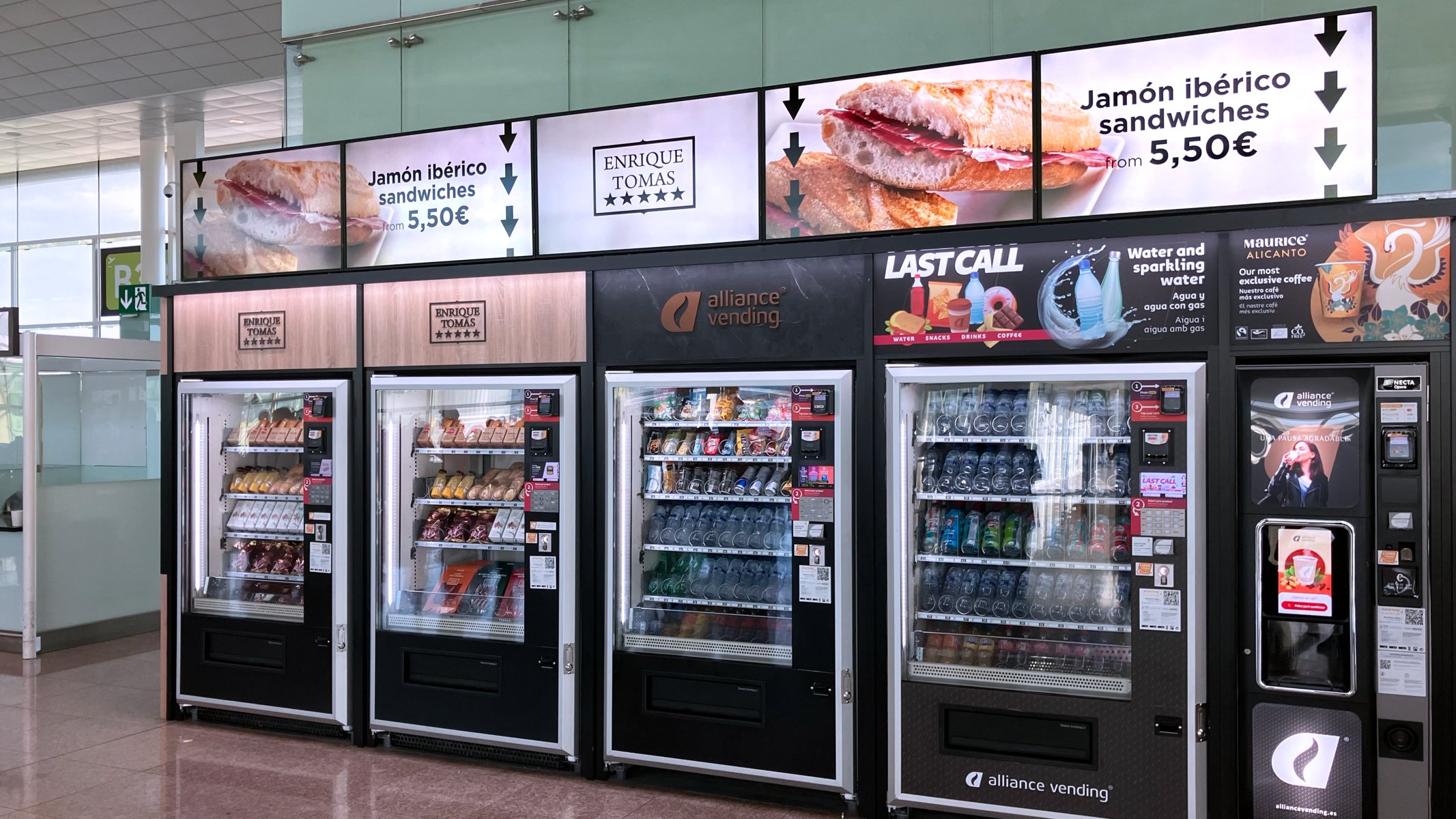 Enrique Tomás chooses nsign.tv for its new vending machines at Barcelona Airport