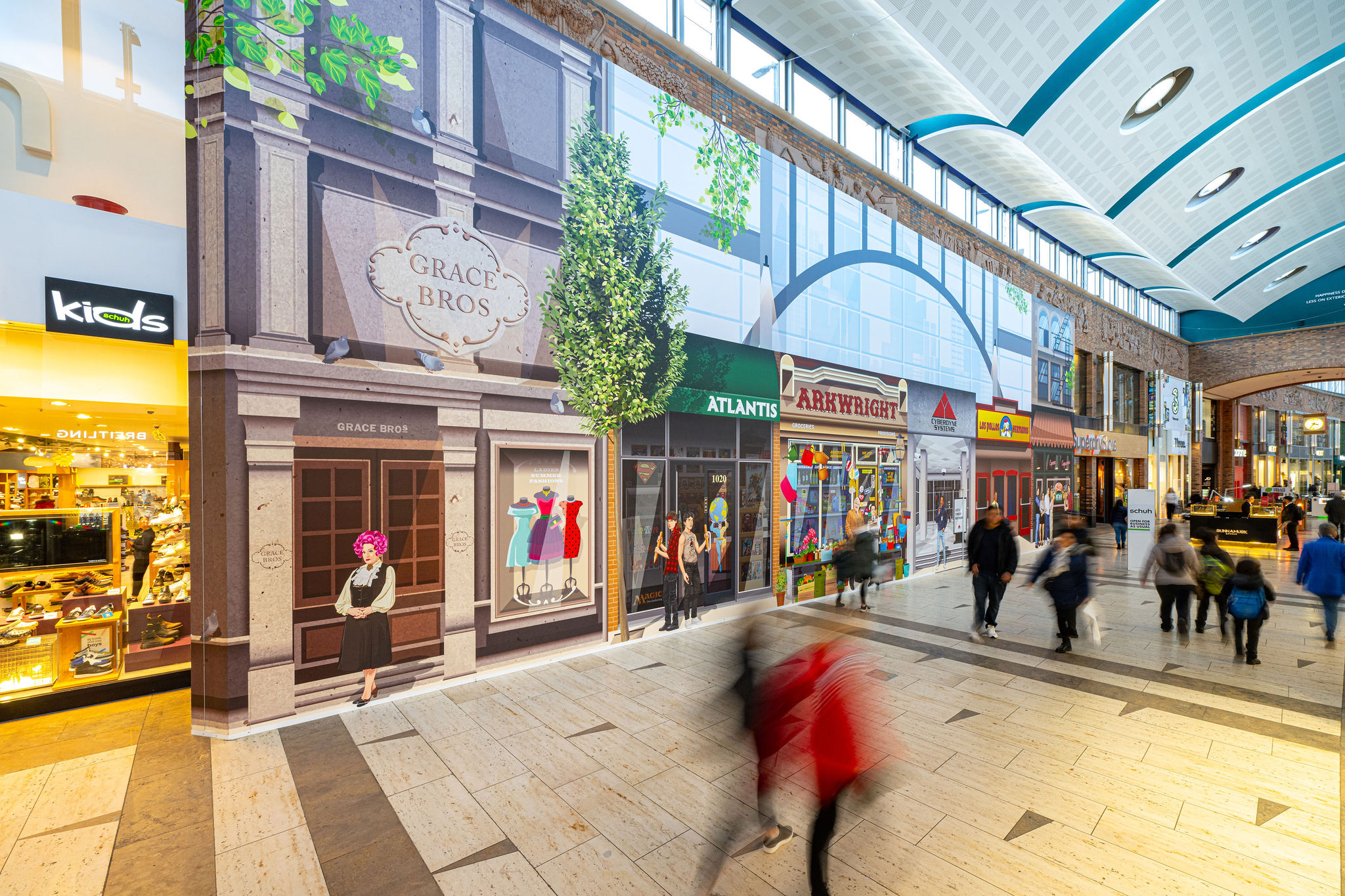 A spectacular collage unveiled at Touchwood Shopping Centre’s secret retail project