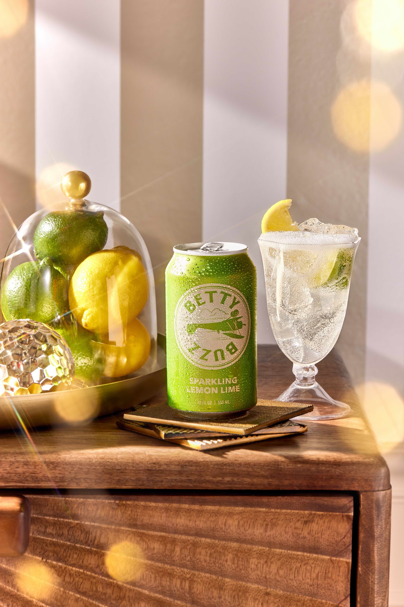 Betty Buzz Sparkling Lemon Lime in Glass