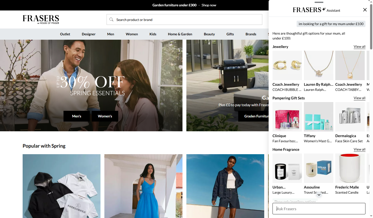 Frasers Group unveils FRASERS AI shopping assistant